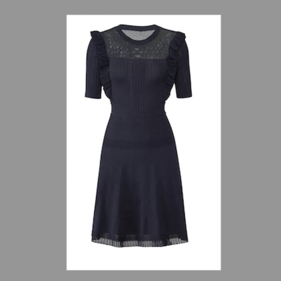 Scotch and Soda Pointelle Knit Dress Color: Night Melange Size L - Picture 2 of 11